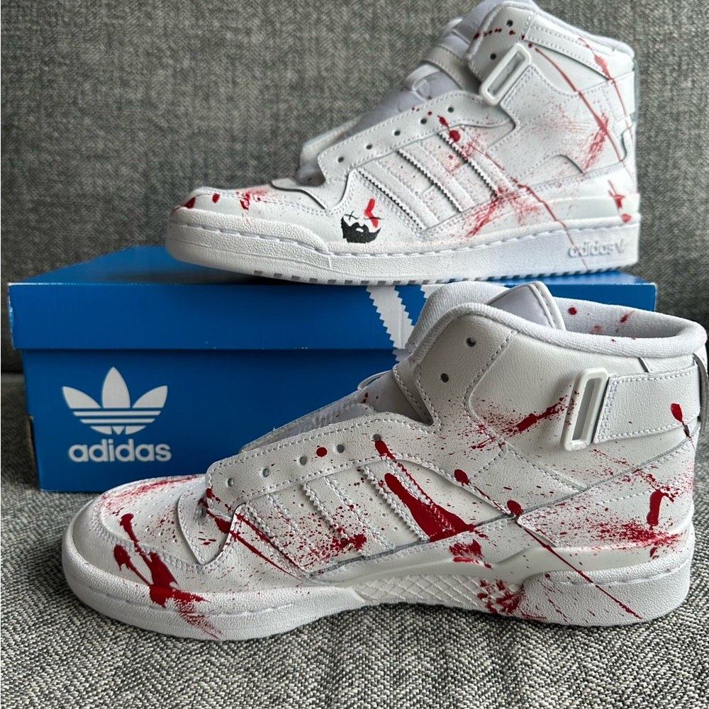 Adidas Originals X Hand Painted God Of War Shoes- US 9.5 & UK 9